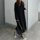 カジュアルルーズミモレワンピース