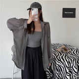 オーバードロップシアーシャツ&キャミソールSET