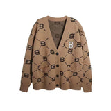 モノグラムキャメルカーディガン