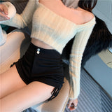 サイドリボンフィットパンツ