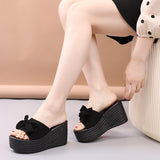 ウェッジソールリボンサンダル