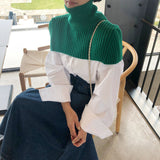 デザインハーフリブニットトップス