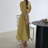 バックオープンパフワンピース