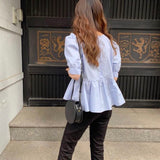 エレガントペプラムブラウス