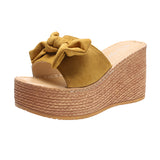 ウェッジソールリボンサンダル