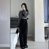 クロップドカシュクールニット