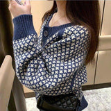 ロイヤルブルーパターンカーディガン