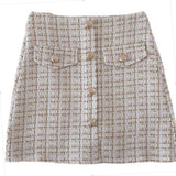 ツイードボタンスカート