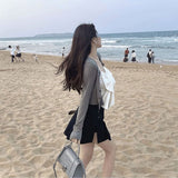 スリムカーディガン&ビッグリボンキャミソールSET