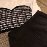 フリルネックビスチェ&タイトスカート