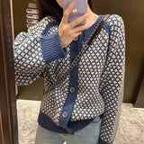 ロイヤルブルーパターンカーディガン