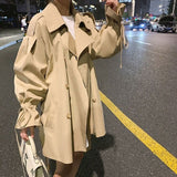 フレアスリーブトレンチミドルコート