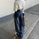 スムースダメージワイドデニム