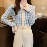 カラーギンガムショートカーディガン