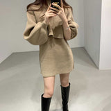 クロップドニット&ワンピースSET