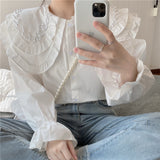 ダブルカラービジューブラウス