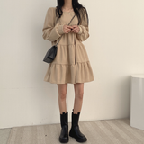 ワンカラーティアードワンピース