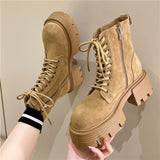 スウェードレースアップショートブーツ