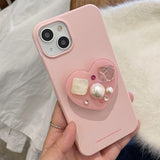 【iPhone17対応】ハートビジューアクセントiPhoneケース