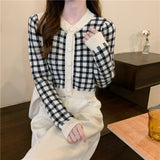 カラーギンガムショートカーディガン