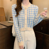 カラーギンガムショートカーディガン