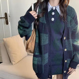 タータンチェックカーディガン