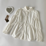 ベロアワンピース&ティアードシャツSET