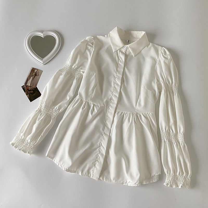 ベロアワンピース&ティアードシャツSET