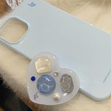 【iPhone17対応】ハートビジューアクセントiPhoneケース