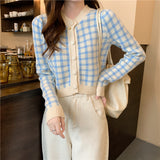 カラーギンガムショートカーディガン