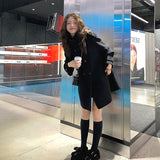 ハイネックダブルボタンピーコート