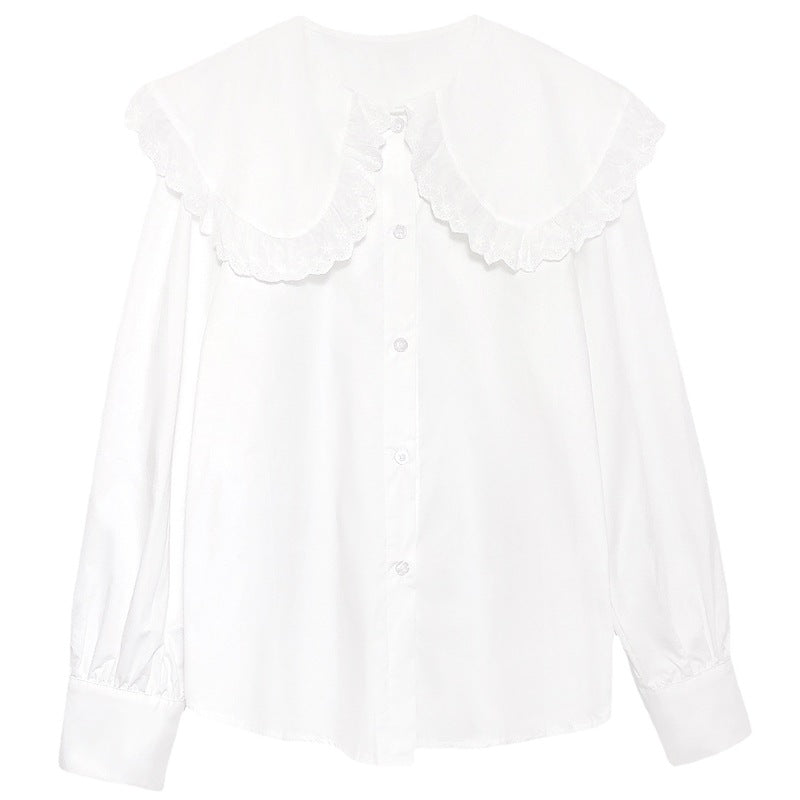 フリルカラーエレガントブラウス&スカートSET