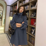 ハイネックダブルボタンピーコート