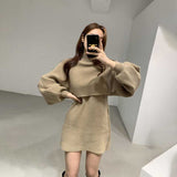 クロップドニット&ワンピースSET