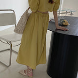 バックオープンパフワンピース