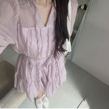 オーガンジーティアードワンピース