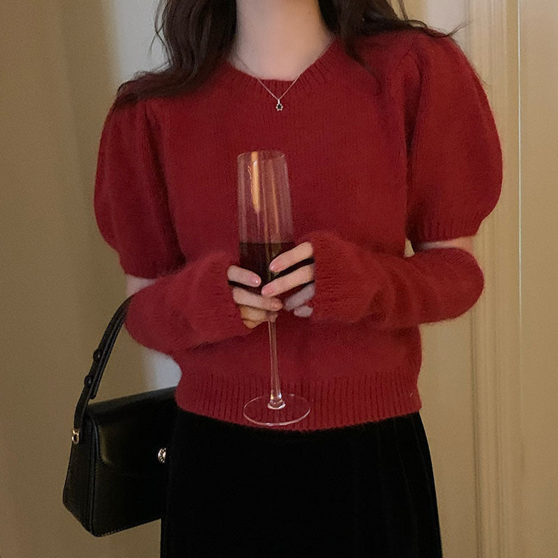 シャギーニットアームウォーマートップス