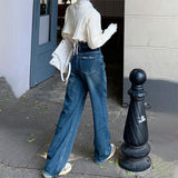 スムースダメージワイドデニム