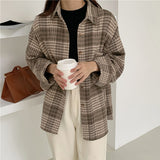 ブラウンカラーチェックシャツ