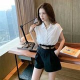 ワンカラーノースリーブシャツ&ハーフパンツSET