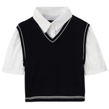 スクールニットベストトップス