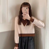 クロスネックニットトップス