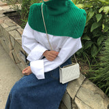 デザインハーフリブニットトップス