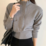 シックデザインジップニット