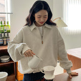 カジュアルハーフジップスウェット