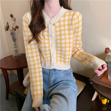 カラーギンガムショートカーディガン