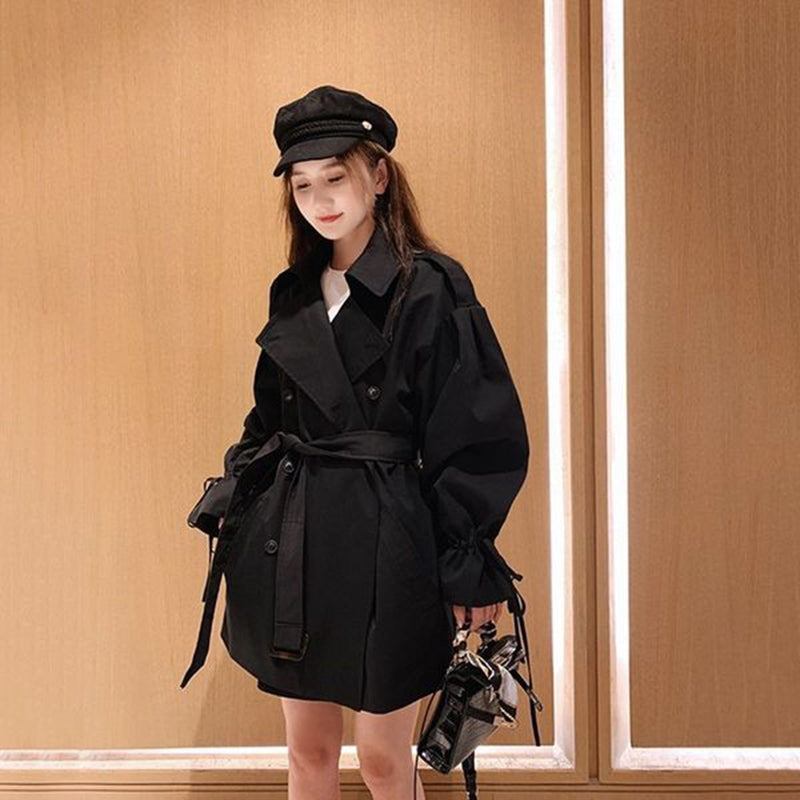 フレアスリーブトレンチミドルコート