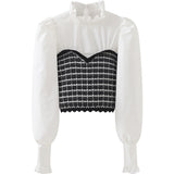 フリルネックビスチェ&タイトスカート