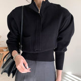 シックデザインジップニット