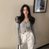 ソフトリブボタンカーディガン